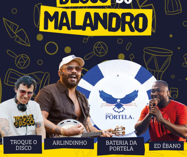 Com Arlindinho e Bateria da Portela, Bloco do Malandro acontece nesta quarta na Usina do Queimado