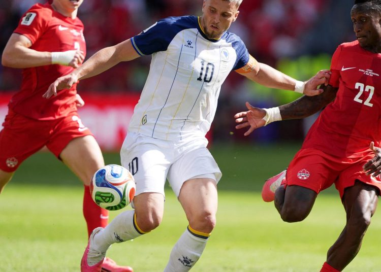 Canadá e Bósnia empatam em 1 a 1 no segundo dia da Copa 2026